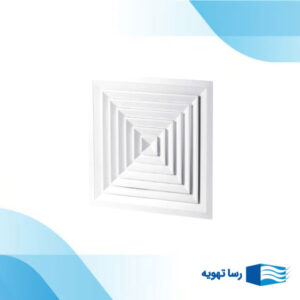 دریچه سقفی چهار طرفه پلاستیکی بدون دمپر